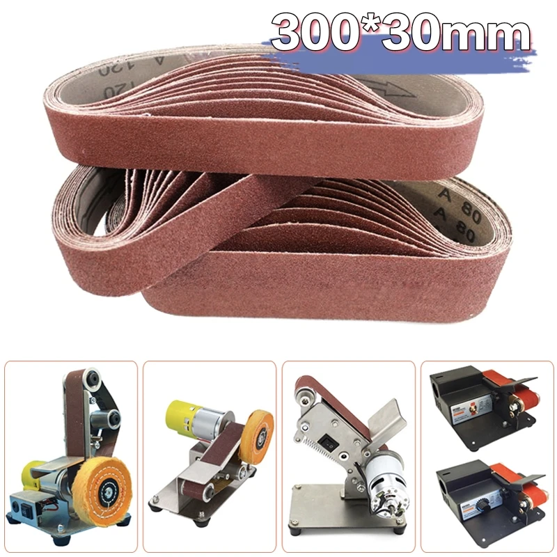 330*30mm Sanding Belts 40-1000 Grits Wood Soft Metal Polishing Sandpaper Abrasive Bands For Belt Sander Abrasive Tool 10PC