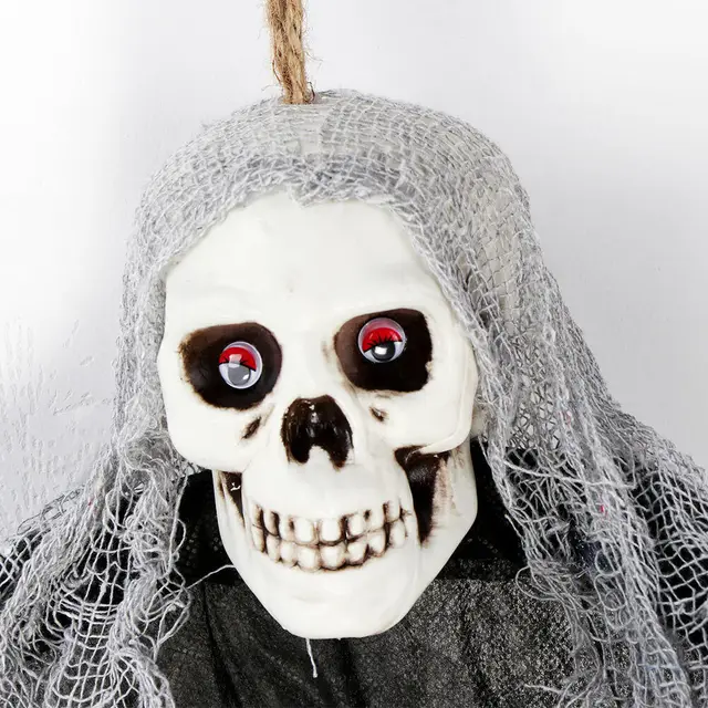 Halloween Hanging Ghost Decoration - Creepy Party Props for Horror Skull Ghost Grim Reaper Theme - 20x40 inches - Image 6