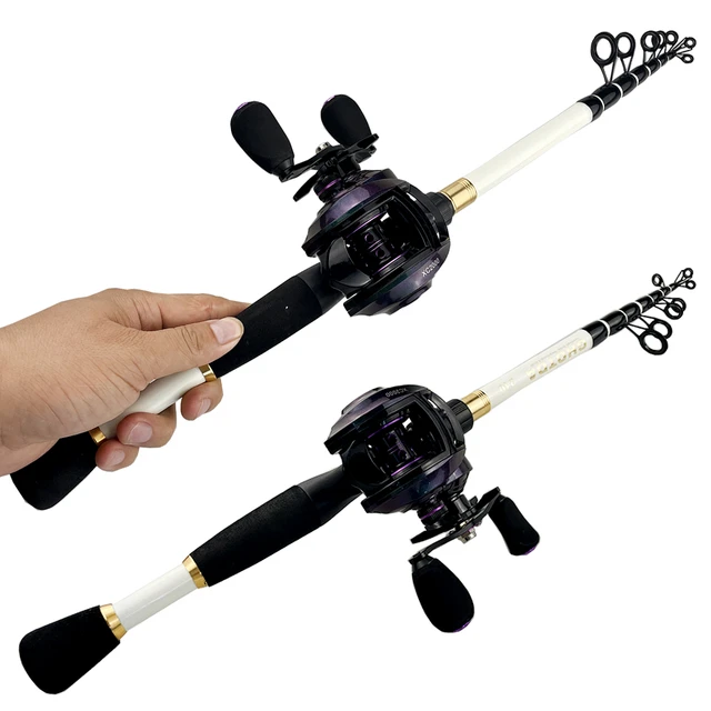 Ghotda Ultralight Carbon Fast Cast Lure Fishing Rod Fishing Rod 1.6-2.4M  8kg Max Power Baitcasting Reel Combo Fishing Track - AliExpress