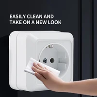 White Wall Mount Socket EU Standard Electrical Outlett Ground Vintage Surface Power Socket Plugs Flame Retardant Plastic - Image 3