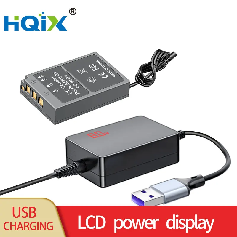 

HQIX for OLYMPUS E-M10MarkⅢ E-P2 E-P3 E-P7 E-PL1 E-PL2 E-PL3 E-PL5 E-PL5 E-PL6 Camera BLS-50 Virtual Battery USB Power Adapter