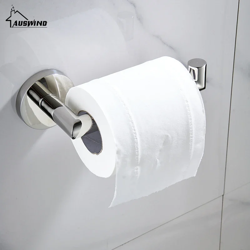 

Modern Polished Tissue Paper Holder Roll Holder No Cover 304 Stainless Steel Chrome Toilet Paper Holder Bathroom Accessories W