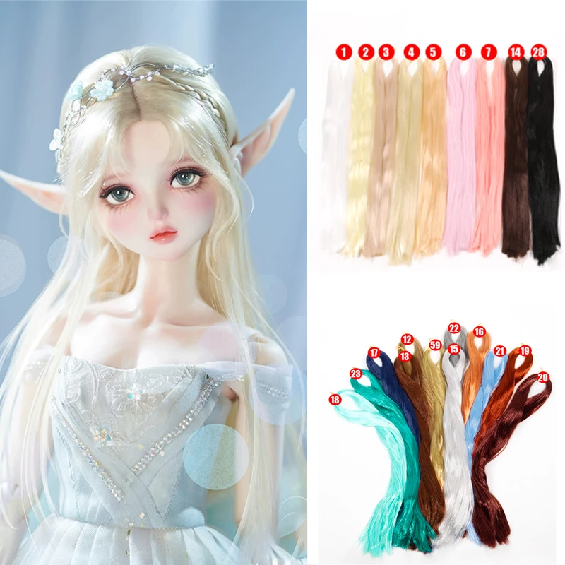 

21Colors BJD Doll 80cm Hair Milk Silk Anti-Mohair Wig Handmade Hook Grafting Material BJD Doll Hair DIY