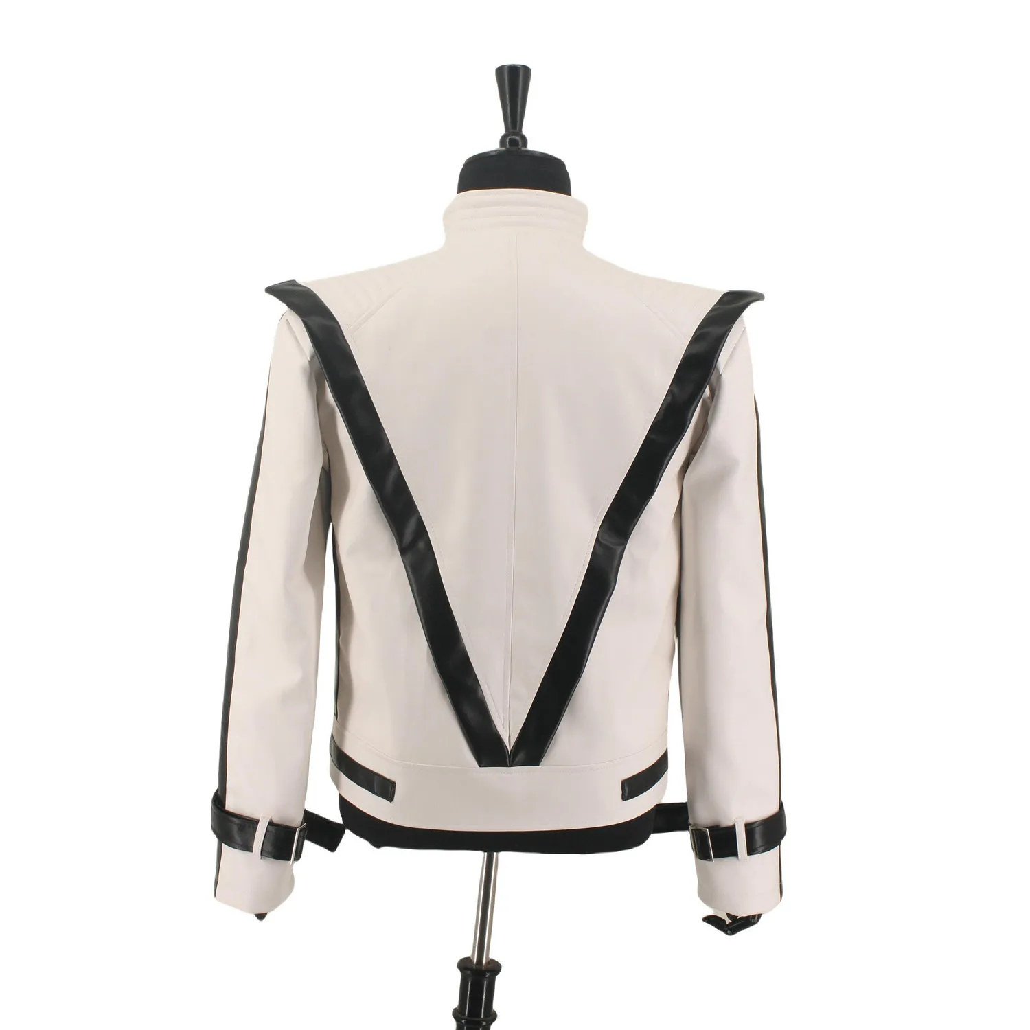 Role-player Michael Jackson Costumes Thriller Jacket White Leather MV show Imitation Retro Halloween Christmas 3