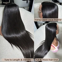 Perruques de cheveux humains lisses de 40 pouces, type Hunan, avec dentelle frontale transparente HD sans colle 13x4 13x6 et dentelle frontale 5x5 3