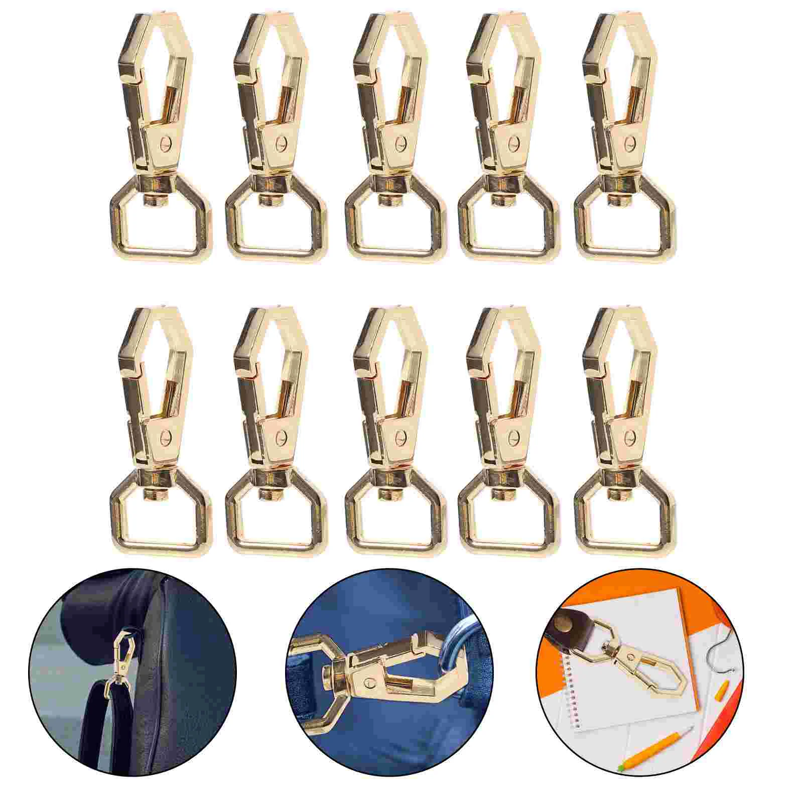 

10 Pcs Backpack Tote Hex Hook DIY Swivel Snap Clasp Metal Alloy Key Chain Keychain