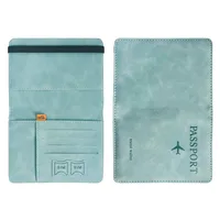 Couverture de passeport RFID vintage pour femmes et hommes – Étui portefeuille multifonction en cuir PU avec fentes pour cartes d'identité/banque, accessoire de voyage 5
