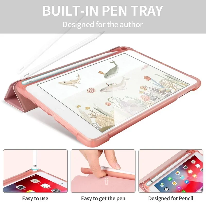 Case For iPad 10.2 9th 9.7 Mini 6 Pro 11 10.5 Air 4 3 Smart Cover With Pencil Holder iPad 5th 6th Generation ipad case tablet case