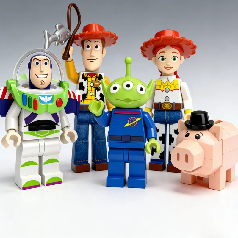 Figurines LEGO Toy Story: Woody, Buzz, Jessie, Alien, Hamm