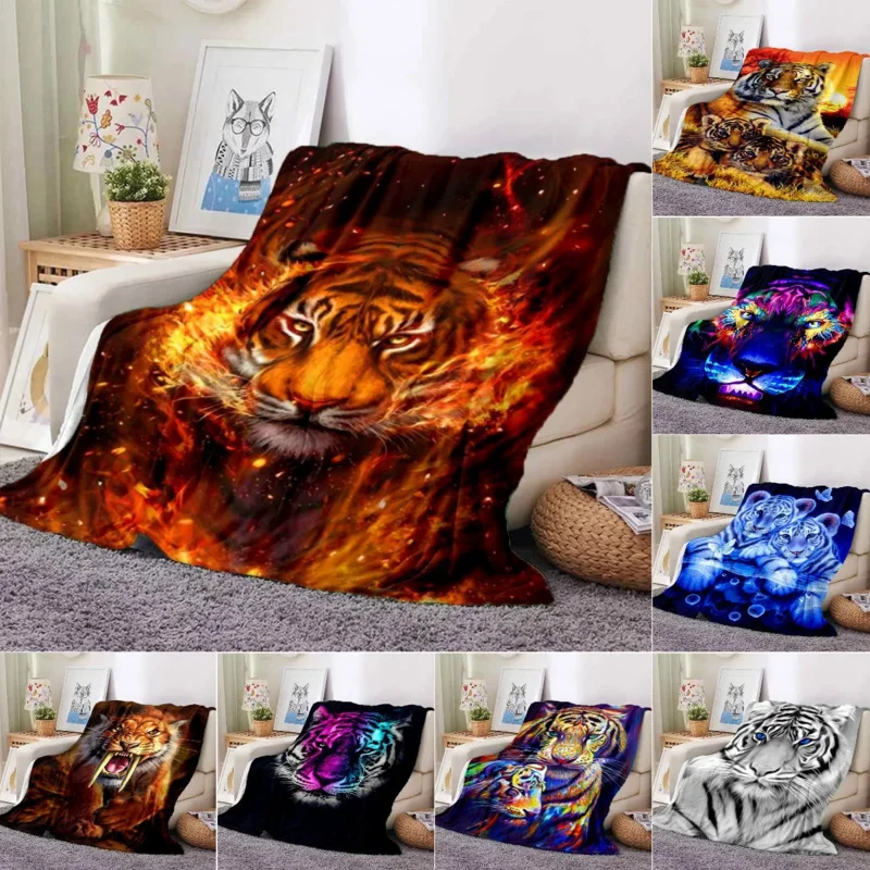 

Animal Tiger Blanket Flannel Blanket Super Soft Fleece Throw Blankets for Bedroom Couch Sofa Gift Queen King Twin Size Blanket
