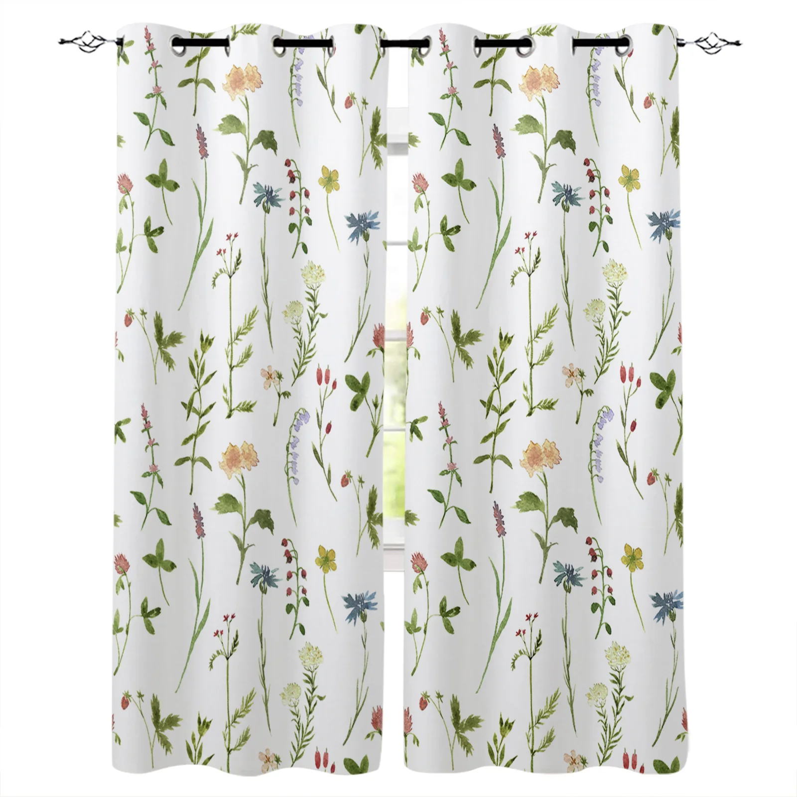 

Flower Garden Herb Blackout Curtains Window Curtains For Bedroom Living Room Decor Window Treatments