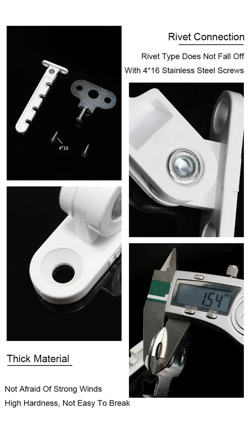 Description Picture 2 of itemWindow Stopper Plastic Steel Ventilation Inner Opening Door Limit Latches Household Child Safety Wind Brace Bracket Lock Tools