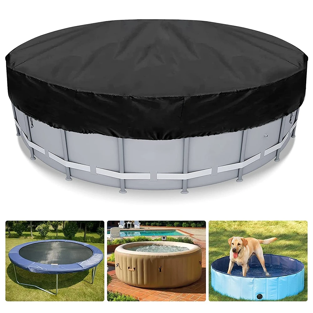 Round Pool Cover Summer Swimming Pool Heat Insulation Film Outdoor Tub Solar Dustproof Blanket Pool Drawstring Blanket Cover