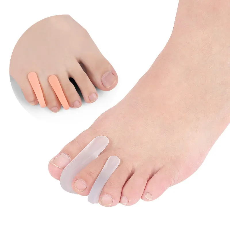 2Pcs=1Pair Silicone Foot Finger Toe Separator Adjuster Hallux Valgus Pedicure Corrector Feet Care Bunion Thumb Valgus Protector