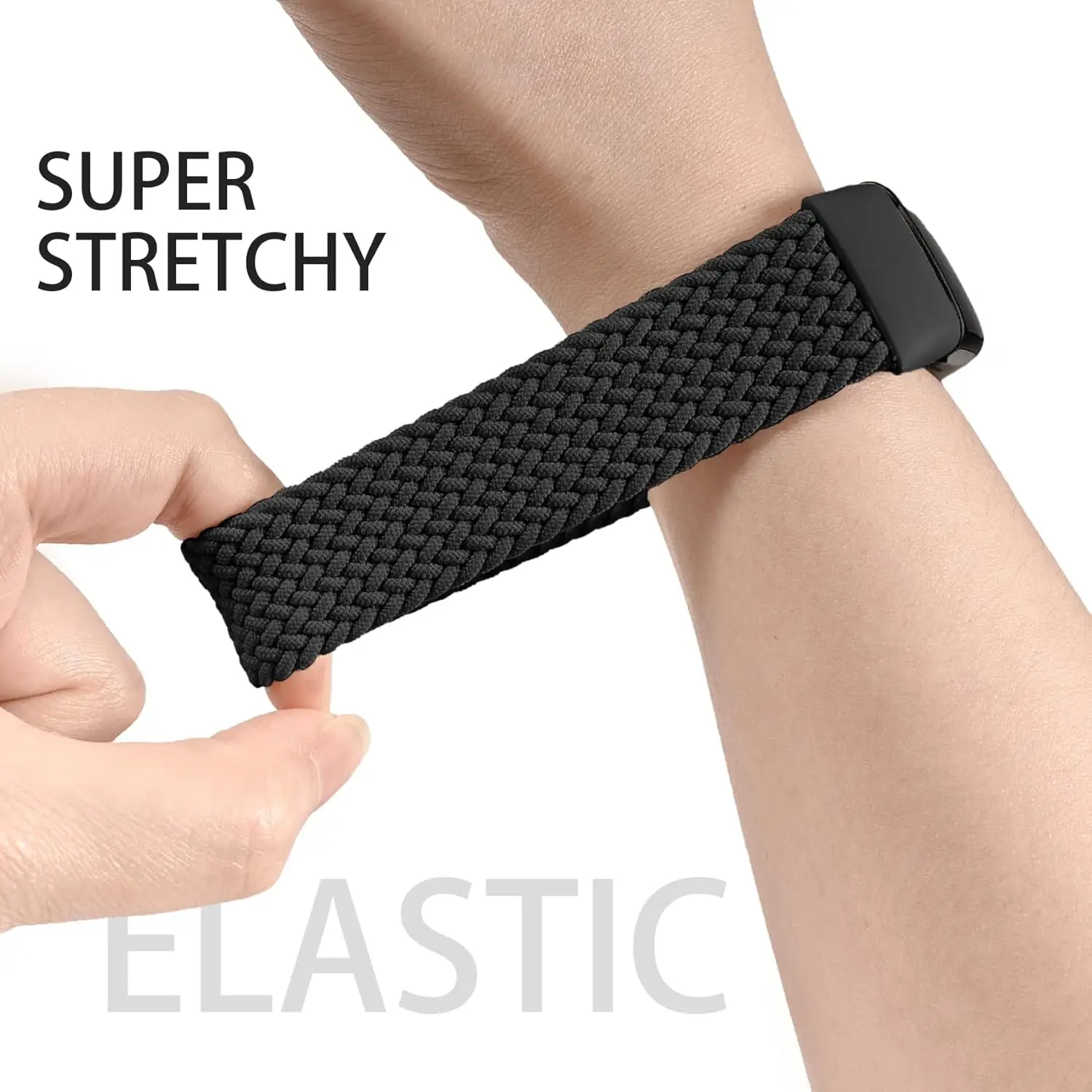 Braided Solo Loop Bands - Stretchy Woven Nylon Replacement Bands (2-Pack)