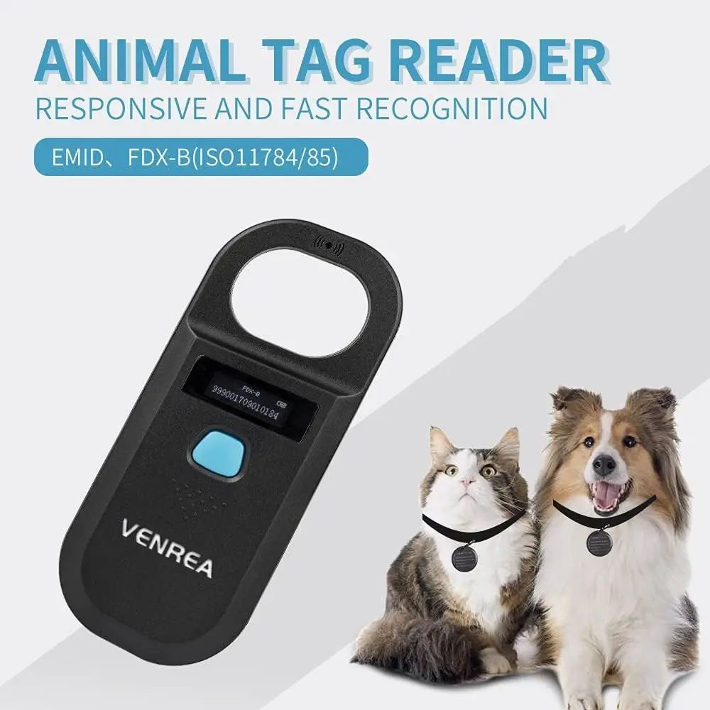 Universal 134.2 KHZ Pet Microchip Scanner, Animal RFID ID Handheld Reader FDX-B ISO For Cat Dog Pig And so on