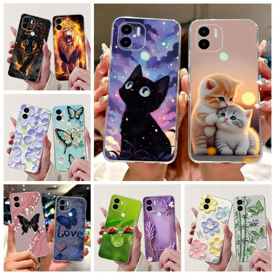 Cute Cat Painted Soft Slim Phone Case Cover - Bumper Protection