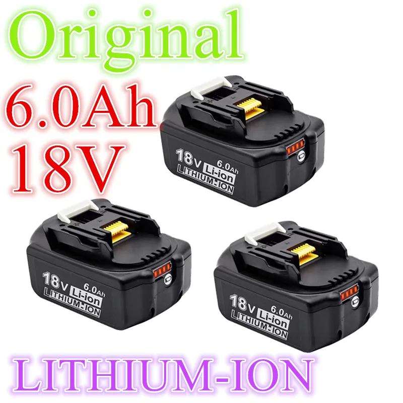 

Makita Original 18V 6Ah Rechargeable Power Tools Battery With Lithium-Ion Charger Replacement LXT BL1850 BL1860 BL1840B BL1860B