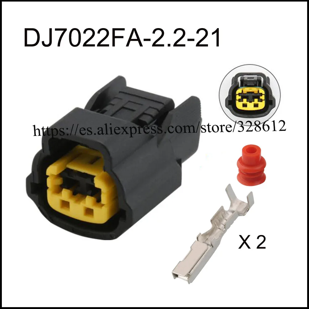 

100set DJ7022FA-2.2-21 car female cable connector jacket auto socket 2 pin Connector automotive plug Include terminal seal