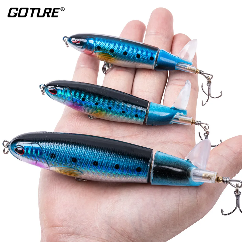 TRUSCEND Topwater Leurres De Pêche Avec Queue Rotative Flottante