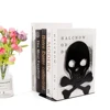 2Pcs Black White Skull Desktop Bookends Office Desktop Book Organizer Home Bookends Iron Book Ends Holder Book rack Stand Shelf 4