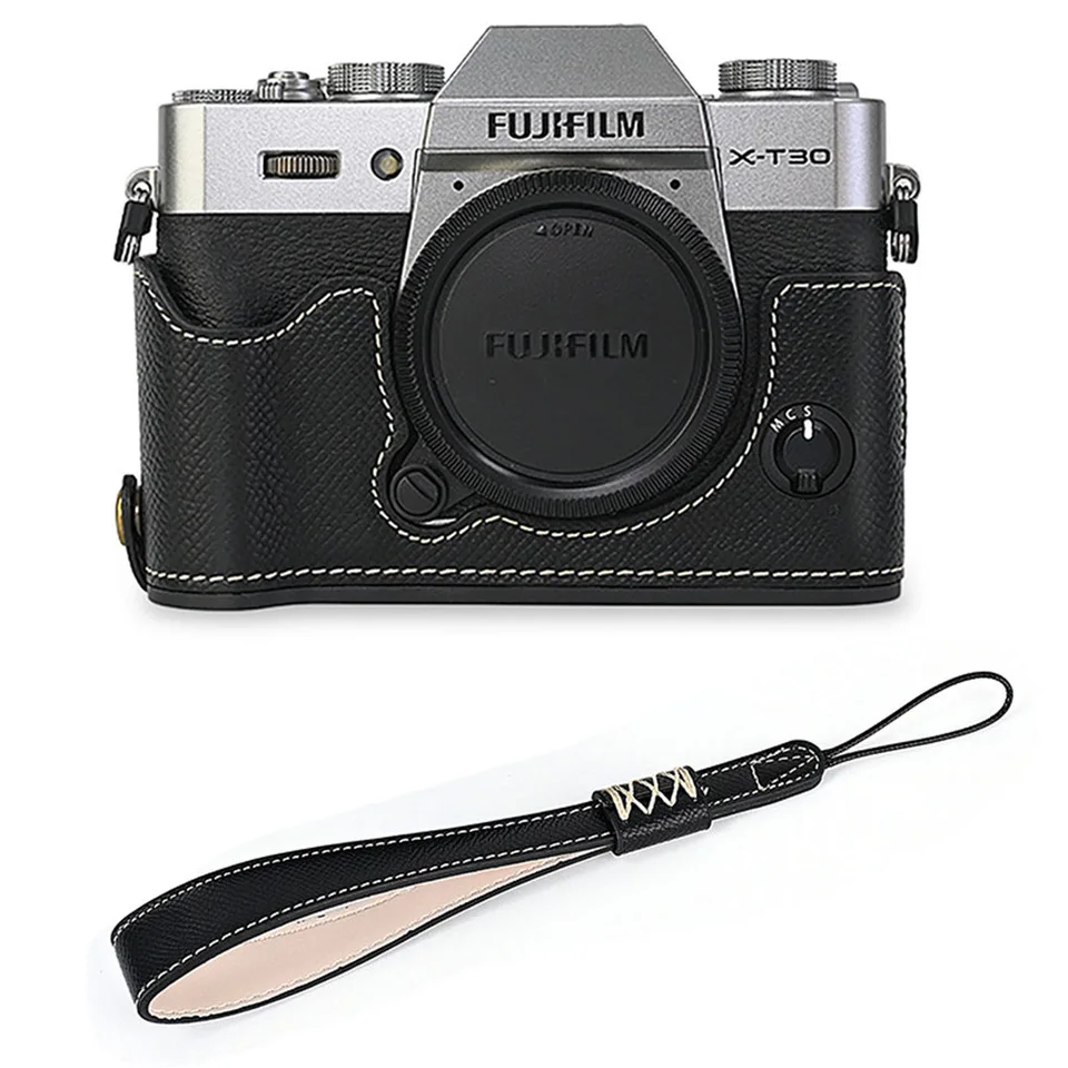 PU lederen tas voor FUJIFILM Fuji XT4 X-T4 bodemopening versie beschermende halve cameratas tas met statiefontwerp met draagriem bruin PU lederen tas voor FUJIFILM Fuji XT4 X-T4 bodemopening versie beschermende halve cameratas tas met statiefontwerp met draagriem bruin