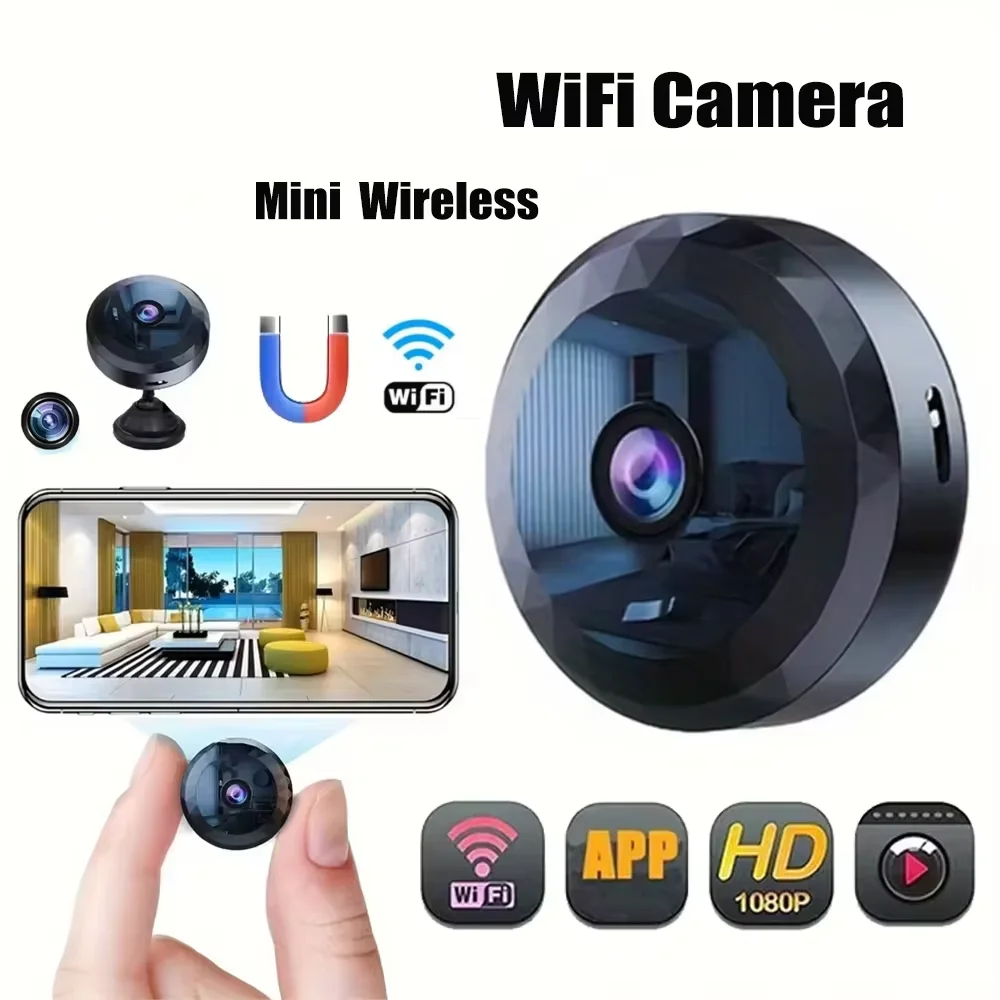 Compact Wireless HD Security Camera with Rechargeable Battery and Motion Detection