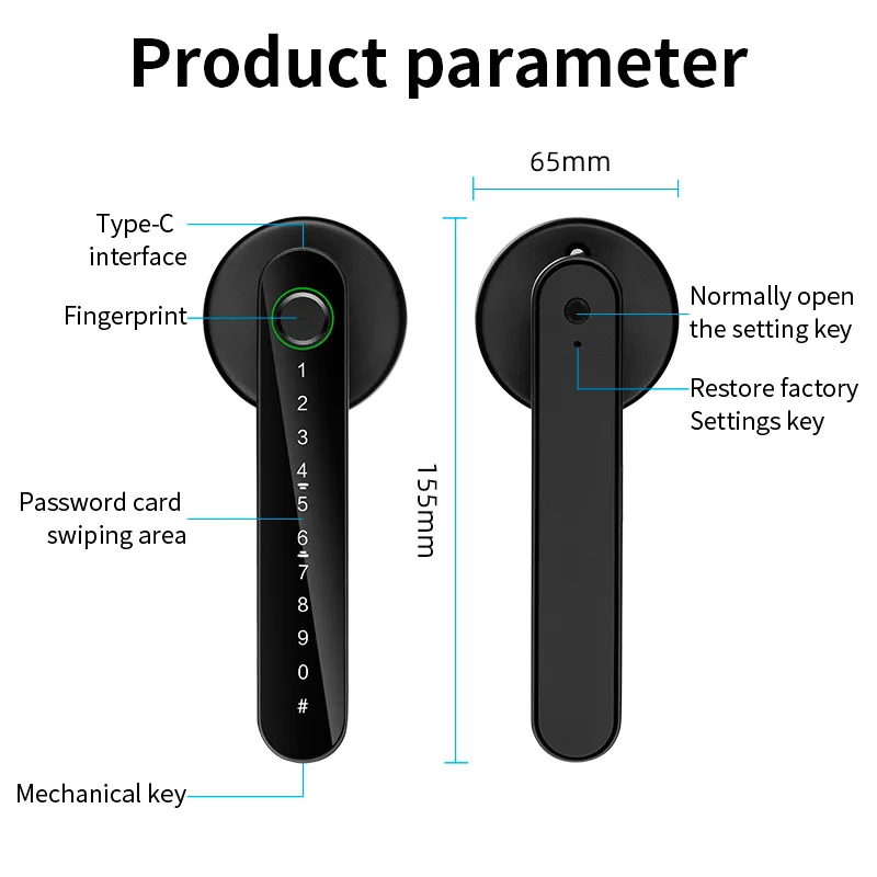 Electronic Door Lock KERUI Fingerprint Door Lock Tuya Smart /Smart Life Electronic Door Lock With Fingerprint/Password/Key/Tuya APP/Card Unlock