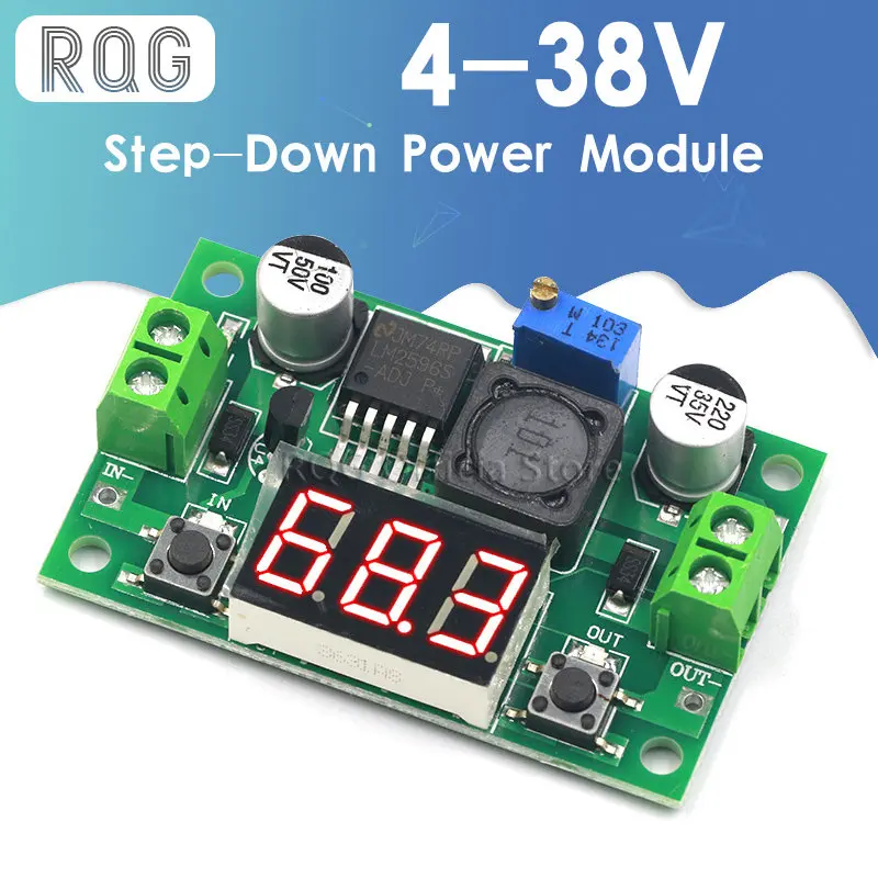 DC-DC понижающий модуль понижающий LM2596 DC/DC 4,0 ~ 40 до 1,25-37V Регулируемый Напряжение регулятор с светодиодный вольтметр