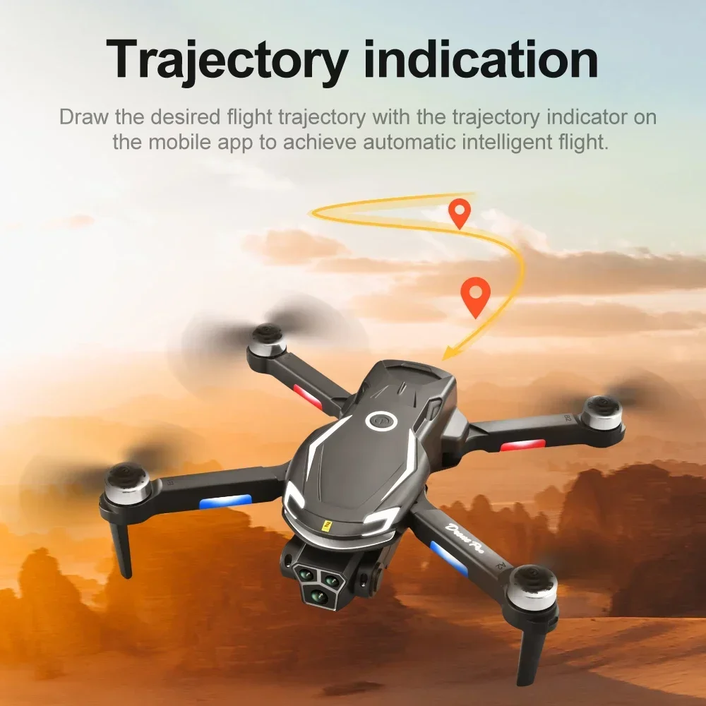 Drone Quadcopter V888 Brushless 8K Professional HD Triple Camera Obstacle Avoidance No GPS Optical Flow Positioning RC Toys