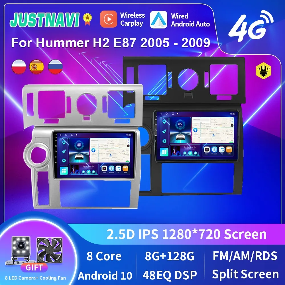 

Автомобильная аудиосистема JUSTNAVI Android 10 для Hummer H2 2008-2009, 2din автомобильное радио, Авторадио, мультимедийный видеоплеер, навигация GPS Carplay