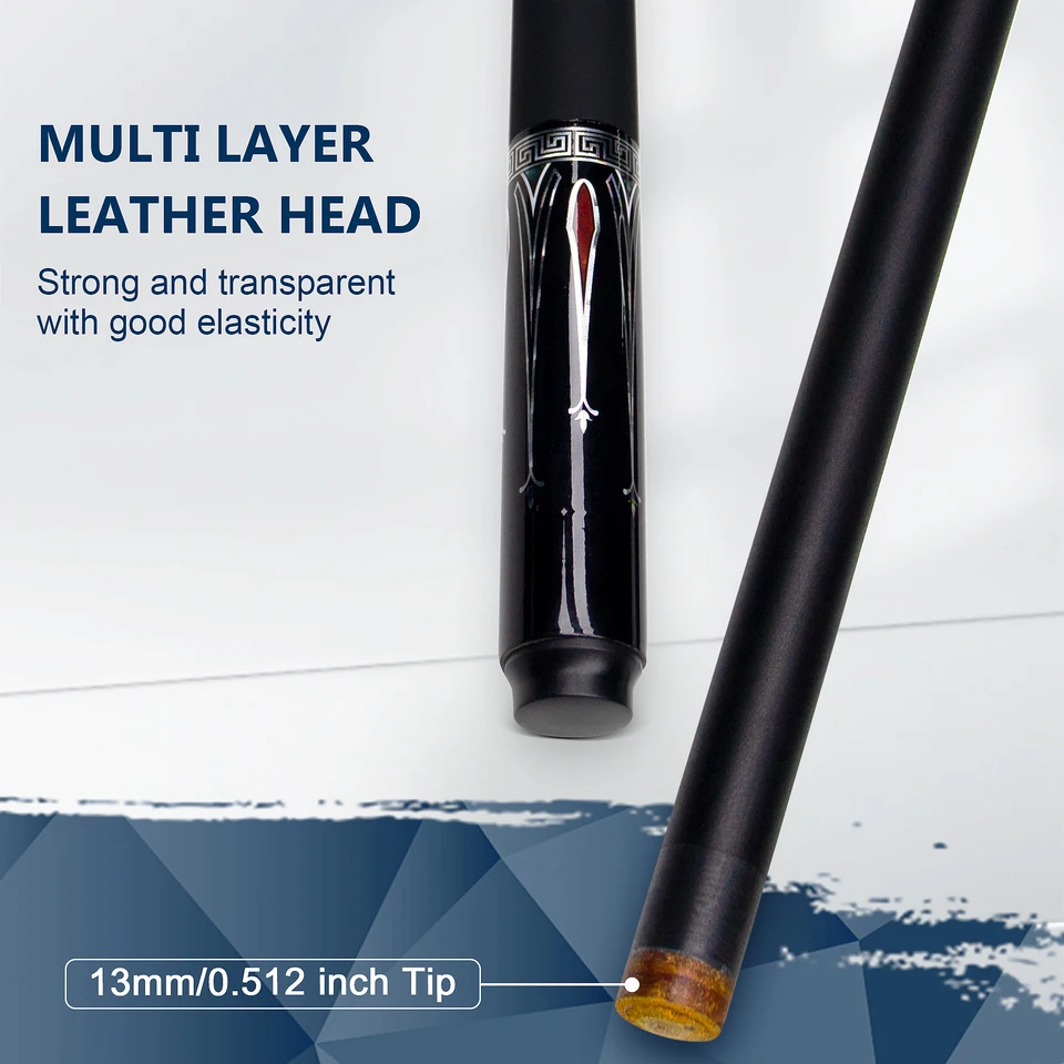 13mm1/2 ブラックテクノロジーカーボンファイバービリヤードキュー