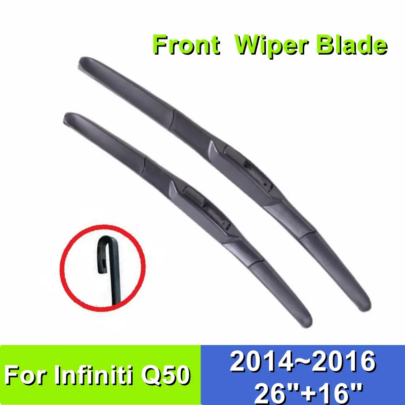 Wiper Blade For Infiniti Q50 26"+16" Car Windshield Windscreen Rubber