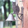 Rustic Cast Iron Cat Wall Hand Cranking Bell Double-sided Farm House Accents For Home Garden Office Bar Outdoor Decoration 6