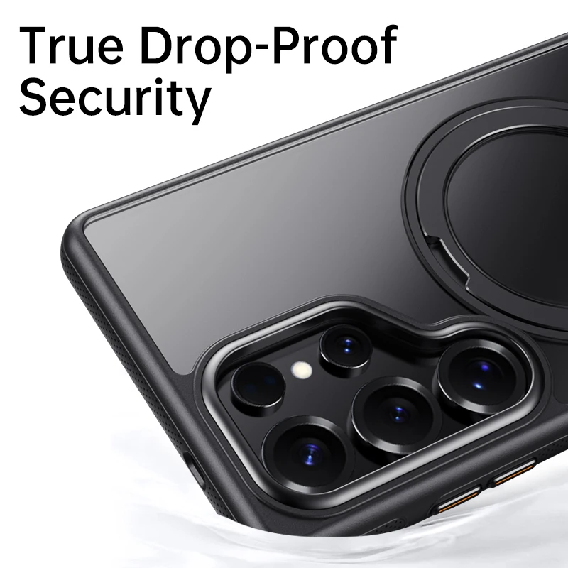 360° Rotating Magnetic Phone Case with Luxury Metal Bracket and Shockproof Protective Cover