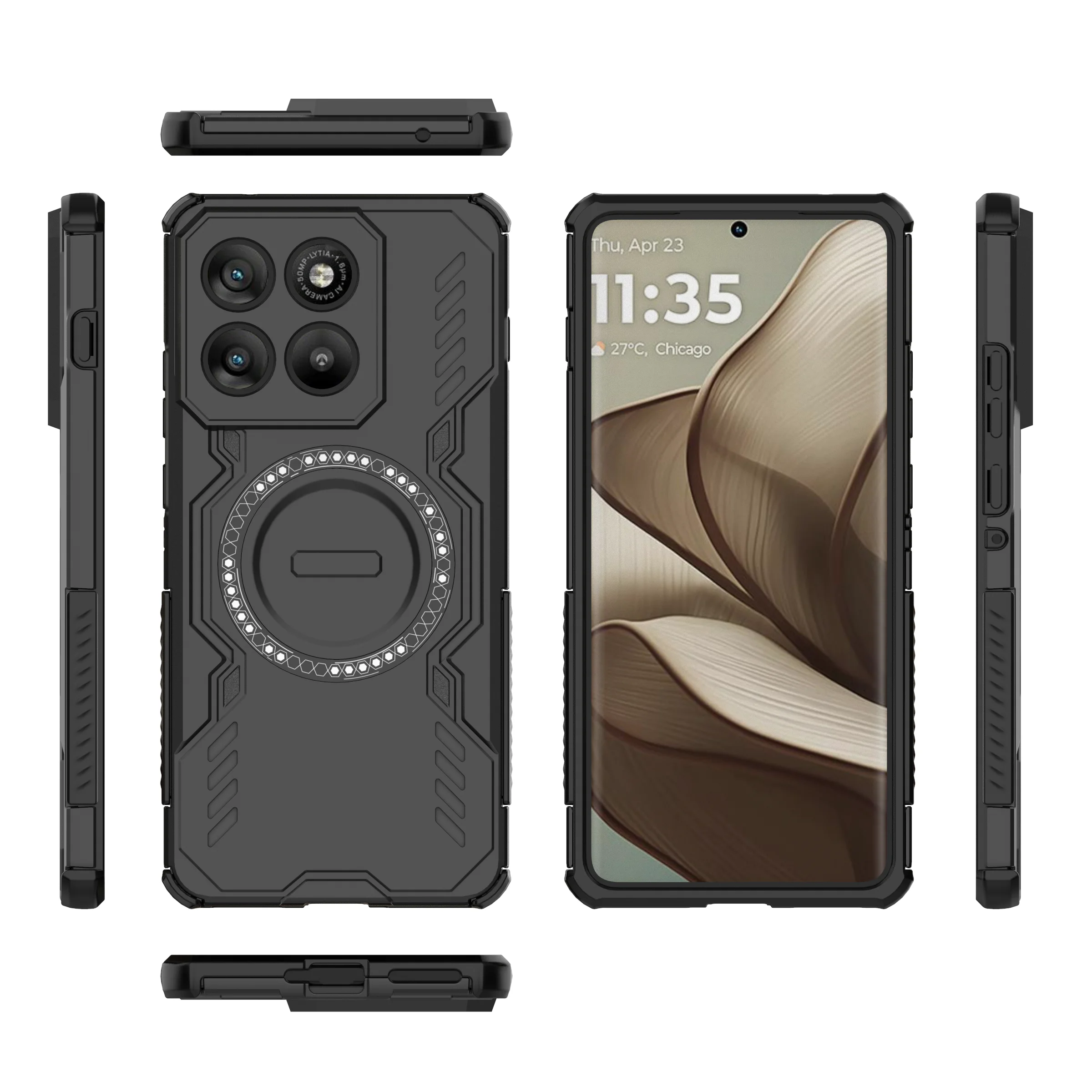 Armor Case with MagSafe-Compatible Magnetic Wireless Charging - Shockproof Hard Plastic Cover