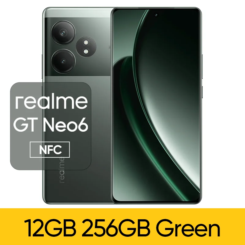 thumbnail image 1 of Teléfono inteligente realme GT Neo 6 5G original desbloqueado Snapdragon 8s Gen 3 50MP OIS 6.78" 120Hz 6000nit 5500mAh 120W NFC realme GT Neo6, 1 of 5