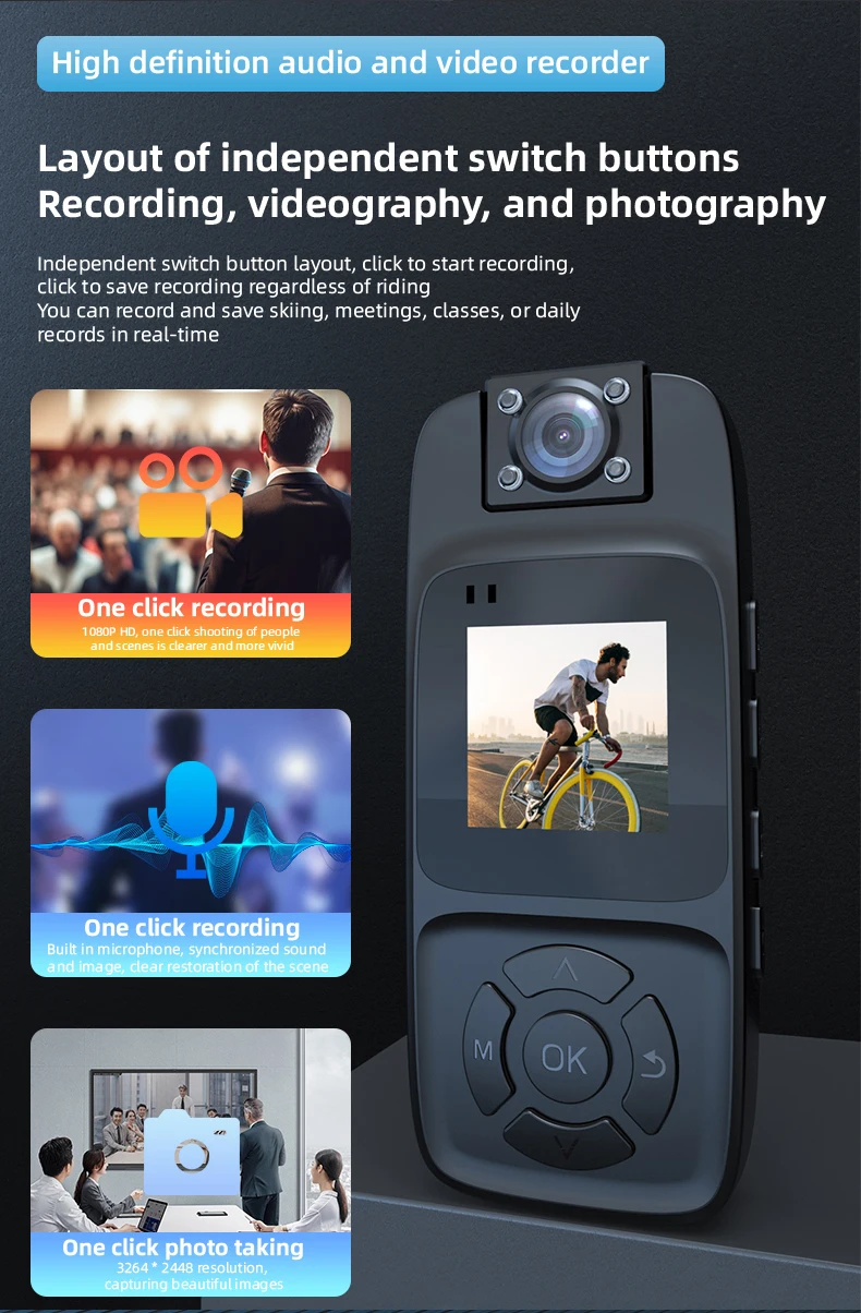 WiFi Mini Camera 4K HD Portable Digital Video Recorder Back Clip Police Body Cam