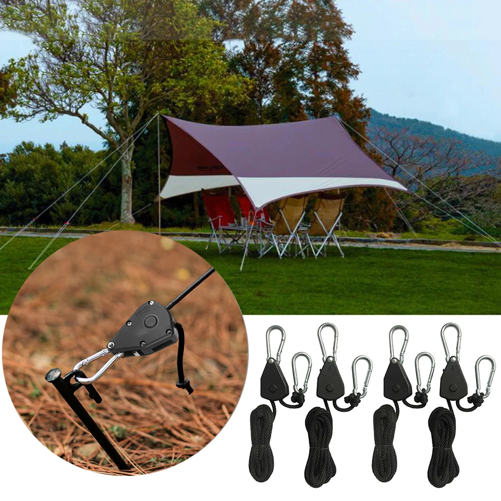 1/2/4/6/8/10/12/14/16pcs Lock Tie Down Strap 1/8 Lift Pulley Lifting Pulley Hook 1.6M Lamp Pulley Ropes Pulley Sky Curtain Tent