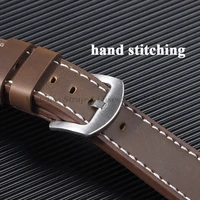 Bracelet de montre en cuir Vintage pour Bracelet Omega pour ceinture Seiko 18mm 20mm 22mm 24mm Bracelet armée Sport Bracelet pour montre intelligente 4