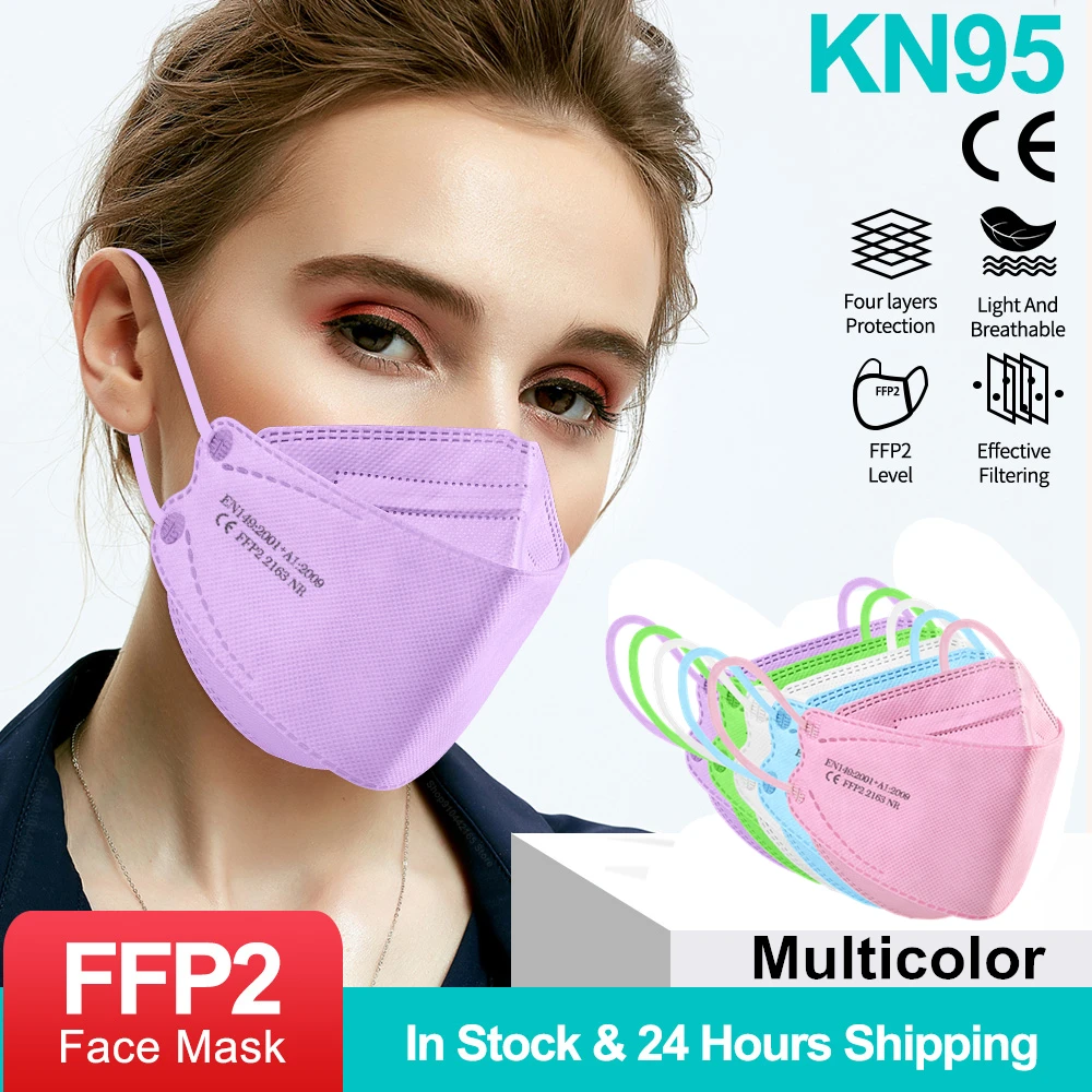 

CE FFP2 mascarillas fpp2 Approved KN95 Fish Mask 4 Layers Adult Face Masks Reusable ffp2mask mascarillas ffp2 homologadas masque
