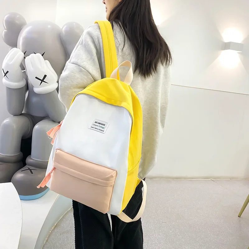 Backpacks for Women High School Bags for Girls Popular Pink Yellow Black White Green Color Girls Sports Backpack for Travel