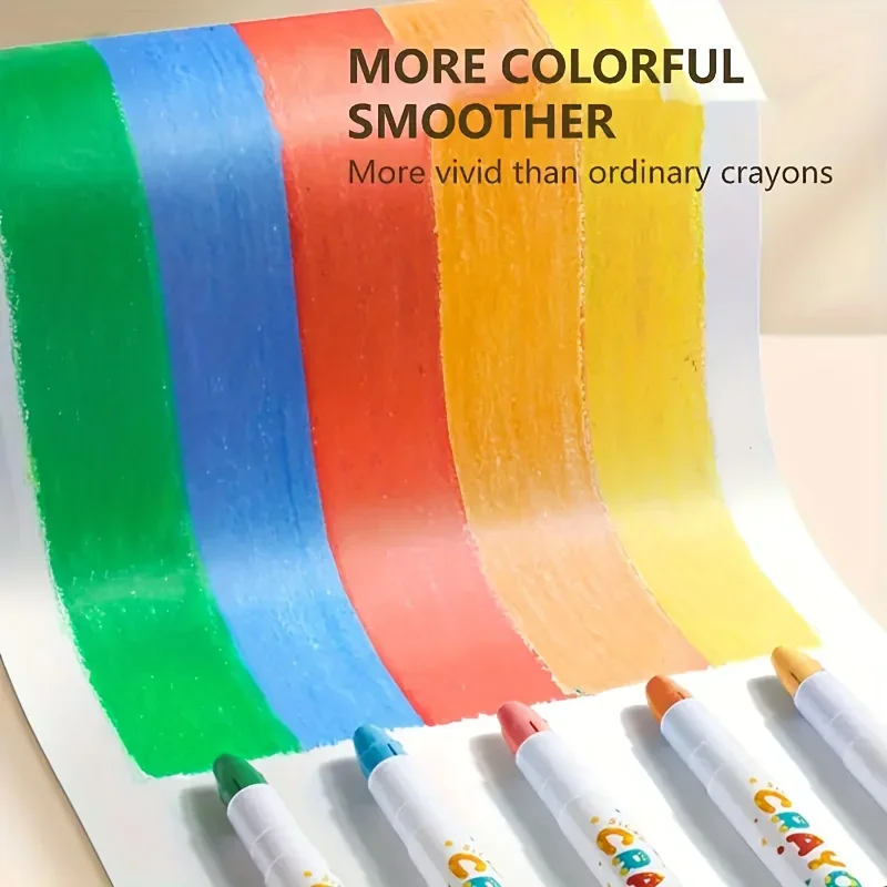 Vibrant Washable Twistable Crayons Set with Easy Grip - Multicultural Pastel Gel Colors