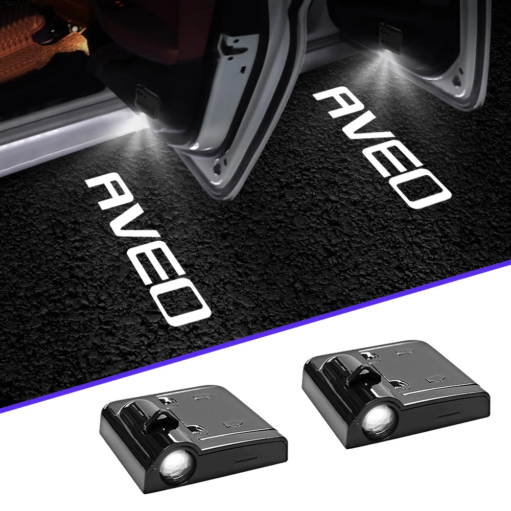 2Pcs Led Car Door Welcome Light Ghost Shadow Logo Light Accessorio Decorativo Per Chevrolet Aveo T200 T250 T300 2024 2023-2008