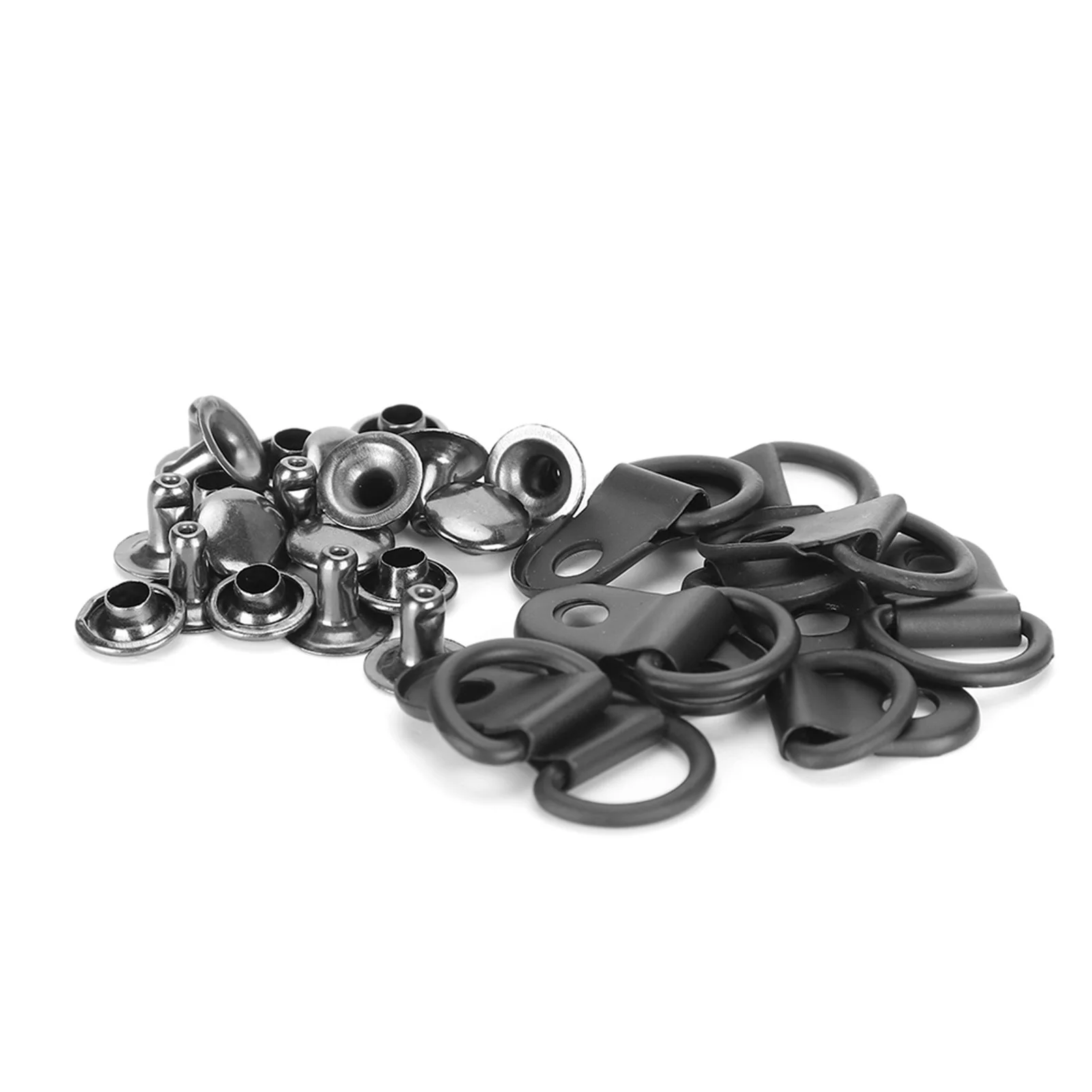 100 Sets 9x14mm Shoelace Hook Bags D‑Ring Eyelet Buckle Electroplated Brass Shoe Lace Rivets Leather Craft DIY Riveting Tool garment hooks,garment sewing accessories