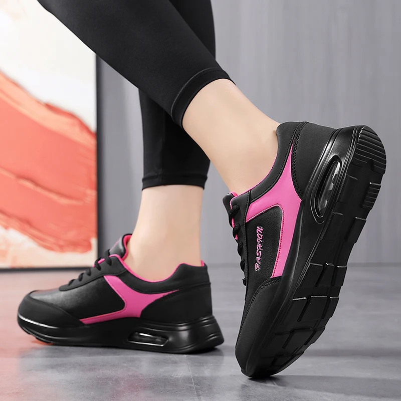 Women Non-slip Designer Casual Sneakers Ladies Sport Jogging Shoe Leather Running Shoes