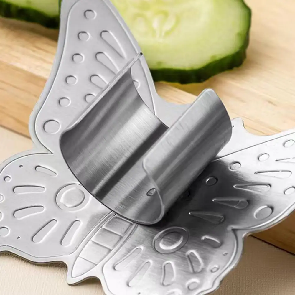 1Pc Cutter Safety Finger Guard Durable Stainless Steel Finger Protectors Adjustable Guards for Safe Cutting for Cooking