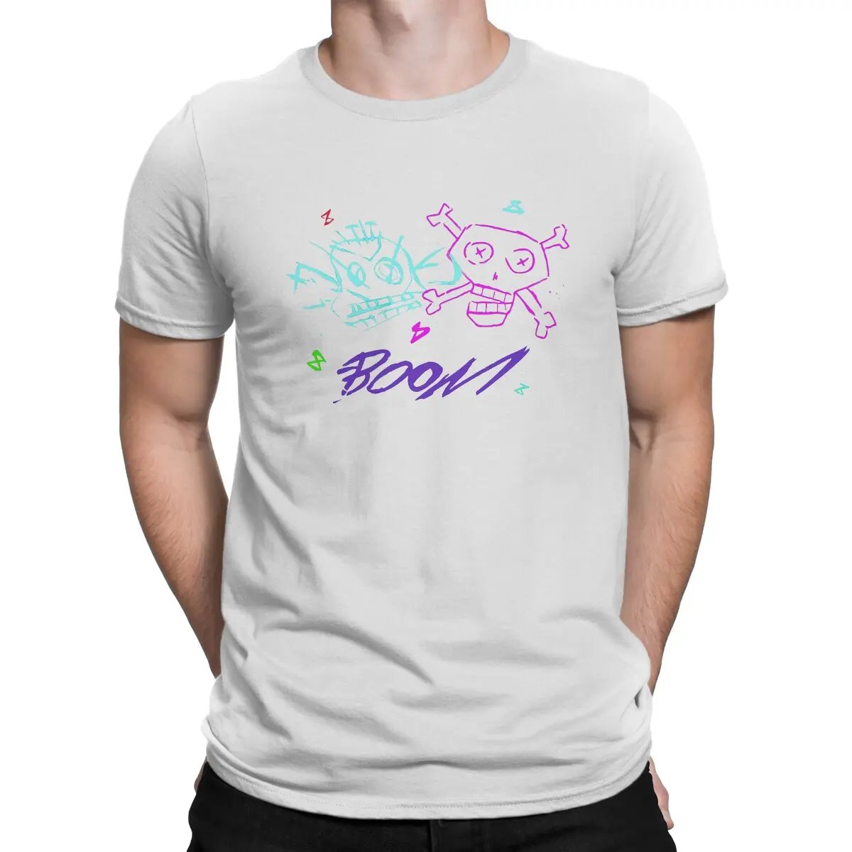thumbnail image 1 of Camisetas Jinx Monkey Graffiti Bomb para hombre, estilo Arcane League of Legends, LOL Game, vintage, de algodón puro, con cuello redondo., 1 of 7