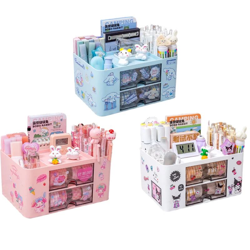 SanriosKuromiCinnamorollMyMelodyMultilayerDrawerStorageBoxAnimeCuteCartoonDesktop