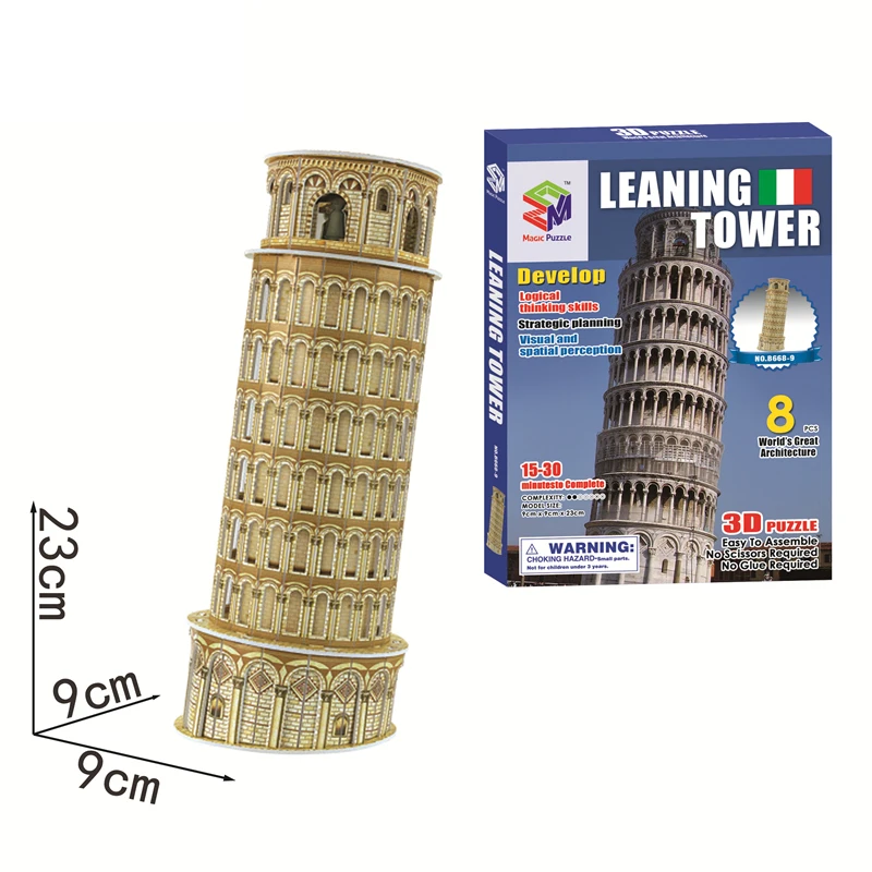 3D Puzzle Set for Children - Famous World Landmarks